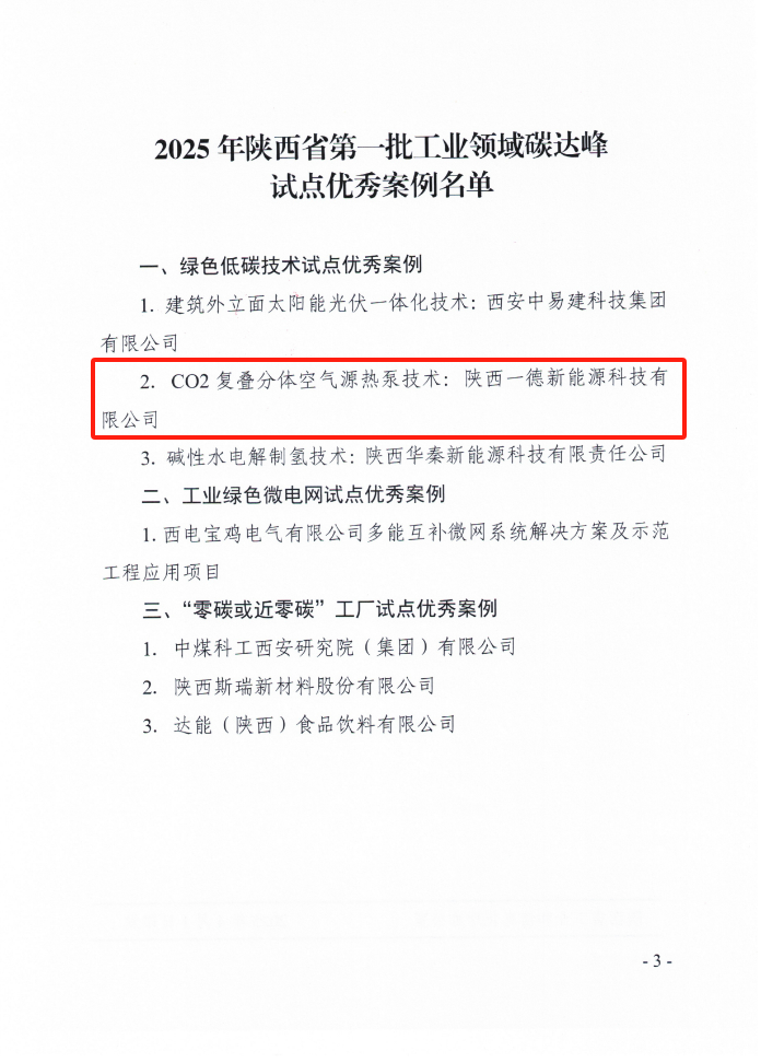 <font color='#333333'>喜訊！一德獲選 2025 年陜西省第一批工業(yè)領(lǐng)域碳達(dá)峰試點(diǎn)優(yōu)秀案例</font>